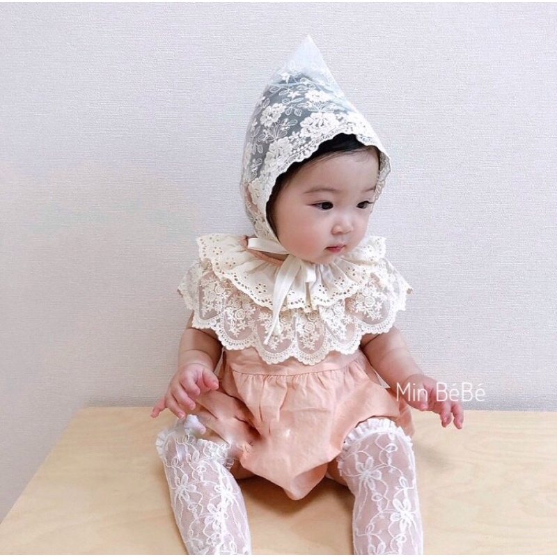 Mũ ren tiểu thư phong cách Hàn Quốc cho bé gái