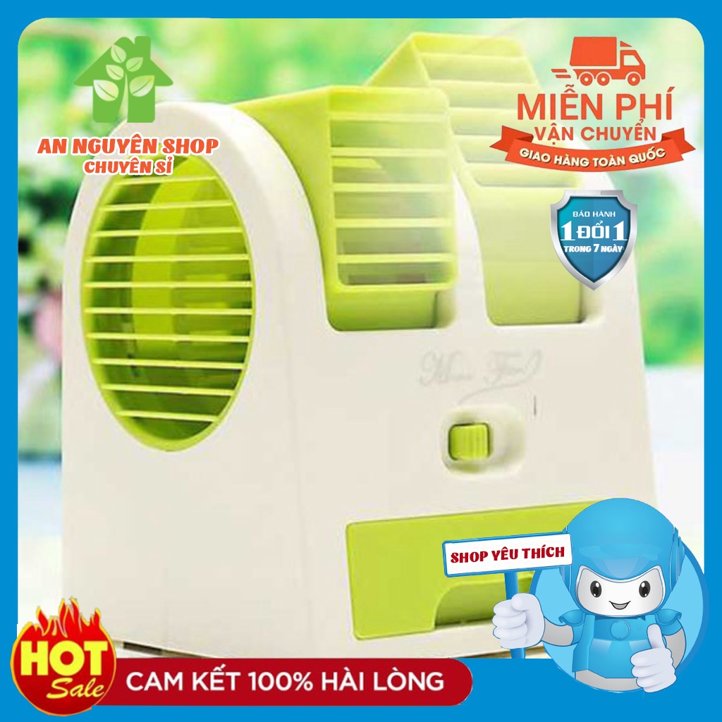 Quạt Điều Hòa Mini 2 Cửa 3 Chức Năng (Mát, Lạnh, Thơm) - Quạt hơi nước mini có khay chứa đá 1 - 2 cửa để bàn