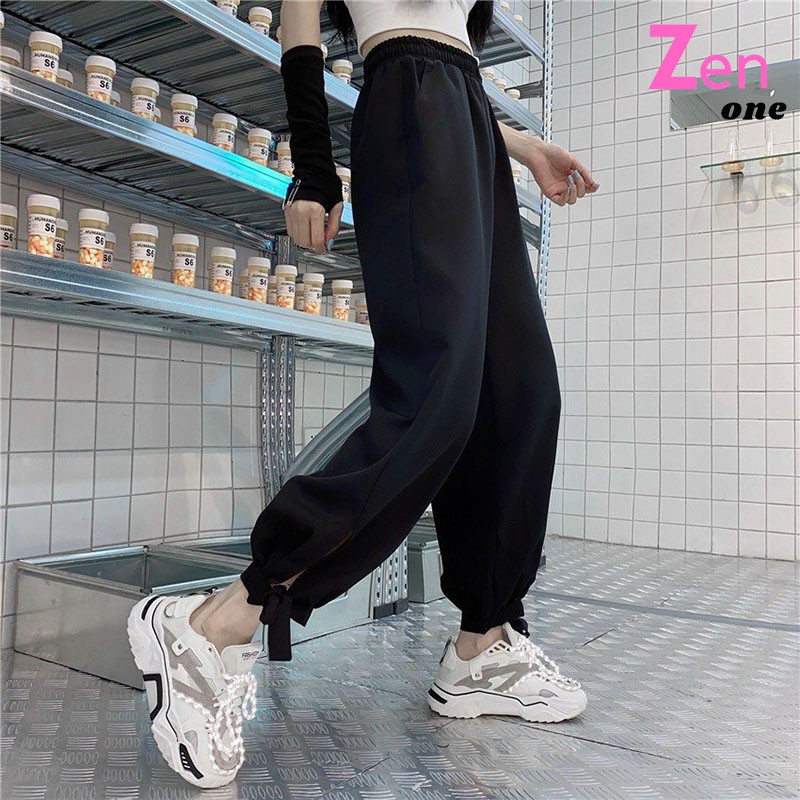 Quần jogger ZenOne, quần ống rộng gấu buộc nơ chất cotton phong cách thời thượng mẫu hot năm nay