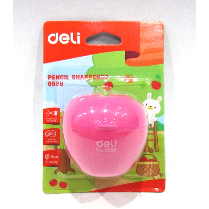 Gọt Bút Chì Mini Hình Quả Táo - Deli 0566 - Màu Hồng - Deli