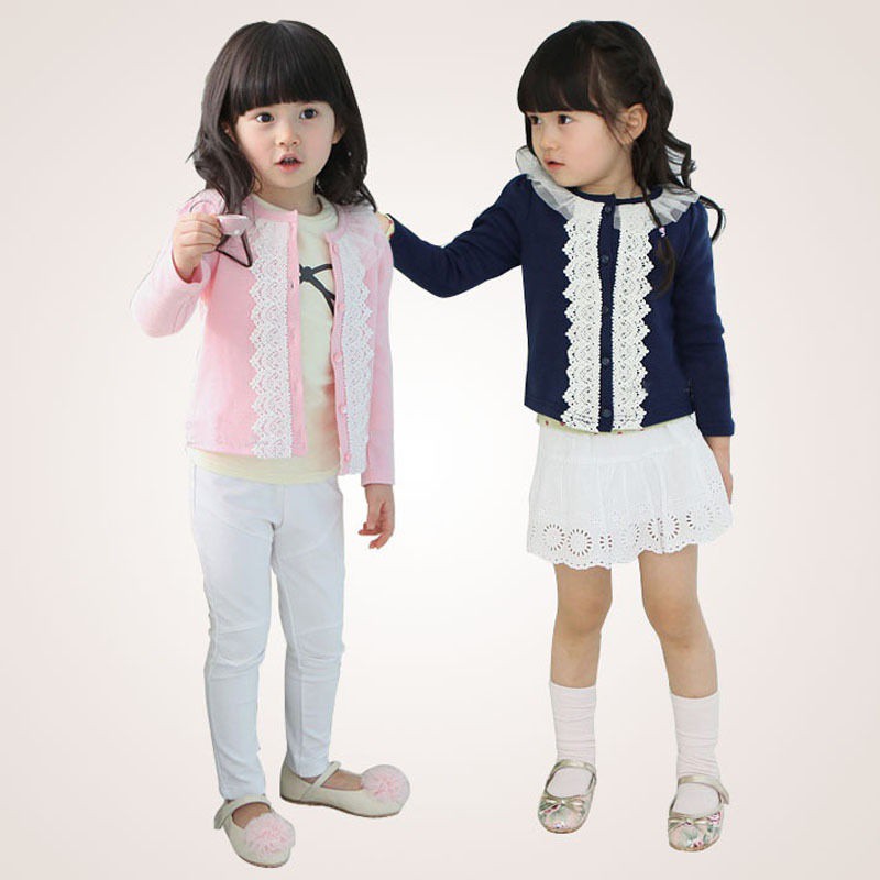 ❤XZQ-Fashion Baby Girls Lace Clothing Jacket Clothing Jacket Coat Kids Long Sleeve Outerwear Clothes