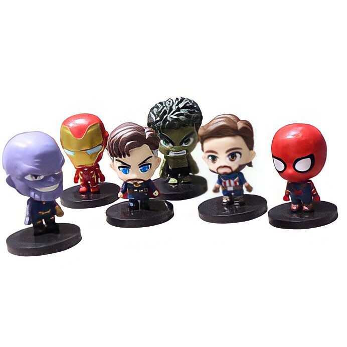 [6 Nhân Vật ] Bộ mô hình đồ chơi 6 nhân vật siêu anh hùng Avengers CosBaby Siêu Đẹp