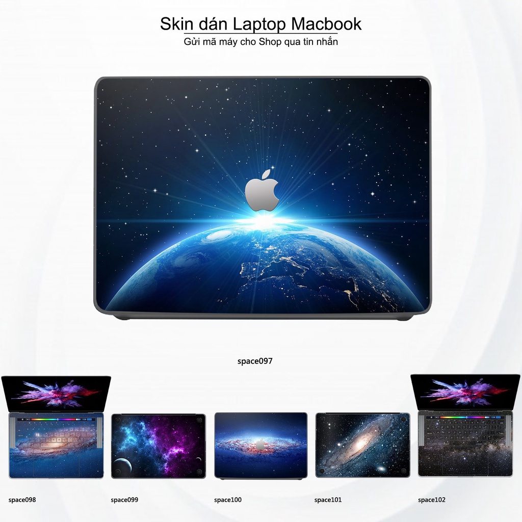 Skin dán Macbook mẫu không gian (đã cắt sẵn, inbox mã máy cho shop)