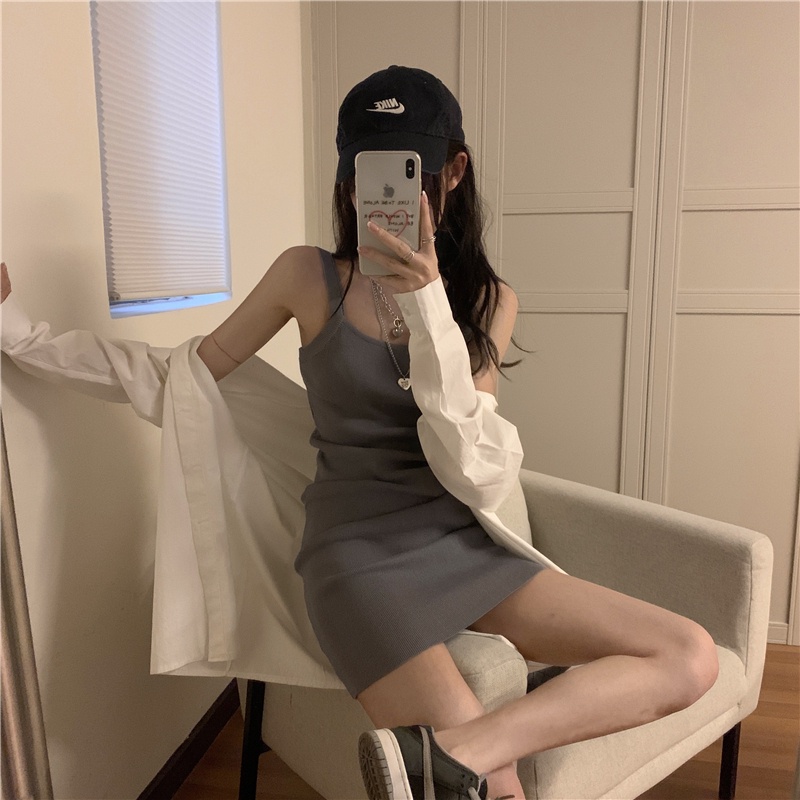 Đầm hai dây ZHELIHANGFEI phối ren xinh xắn thời trang cho nữ