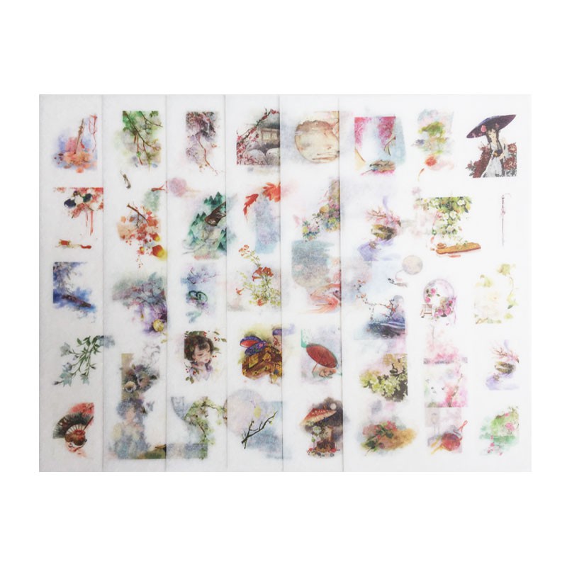Bộ 6 Tấm Sticker Giấy Trang Trí Cổ Trang Ver.1