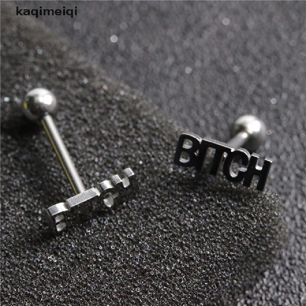 [KAQ] Punk Stainless Steel Finger Kiss Tongue Rings Body Barbell Ring Piercing Jewelry GJL