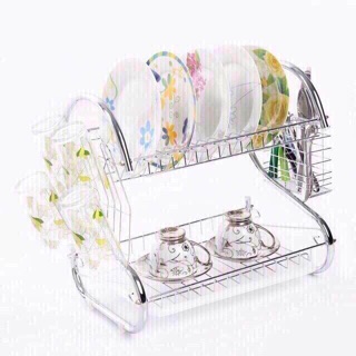 Kệ chén chữ S 2 Tầng inox