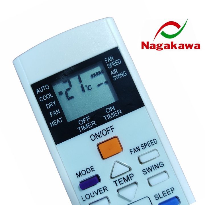 điều khiển điều hoà nagakawa remote máy lạnh nagakawa (tặng cặp pin)