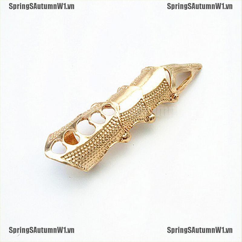[Spring] Fashion Punk Rings Rock Scroll Joint Armor Knuckle Metal Full Finger Claw Rings [VN]