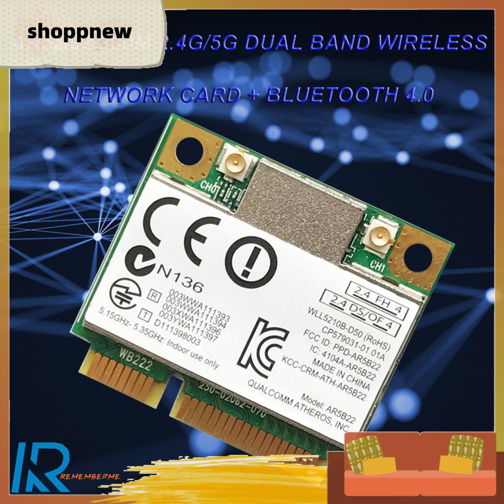 Card Mạng Không Dây Mini Pci-E 300mbps 2.4g / 5g Bluetooth 4.0 Thẻ | BigBuy360 - bigbuy360.vn