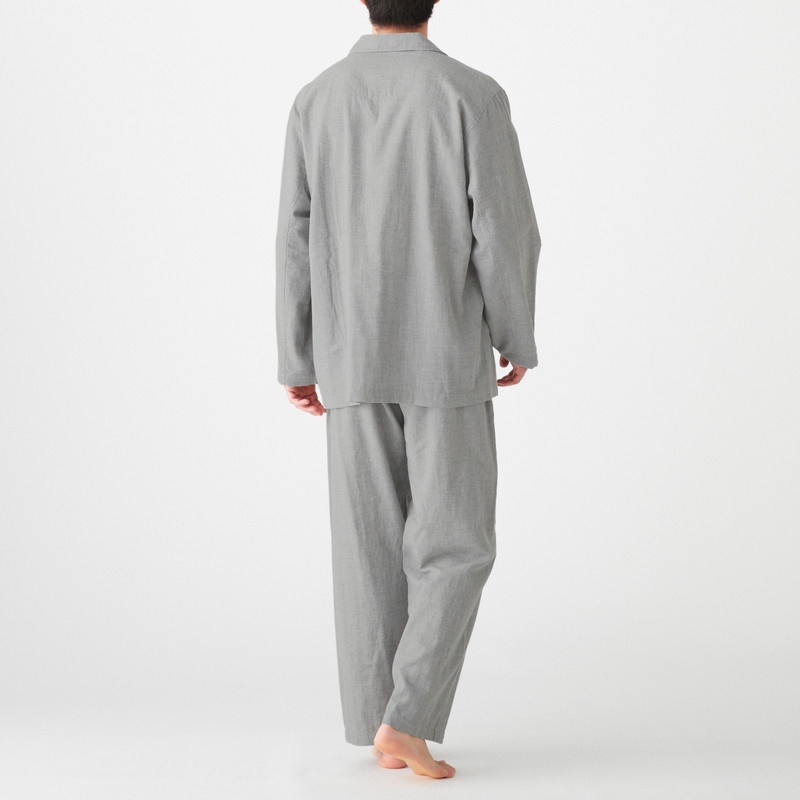 Muji Nam-Bộ Pyjama Vải Xô 2 Lớp