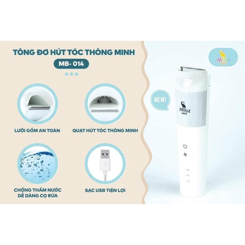 Tông đơ cắt tóc thông minh MOAZ BEBE MB014 “Tông đơ hút tóc cho bé” - Hàng chính hãng bảo hành 1 năm