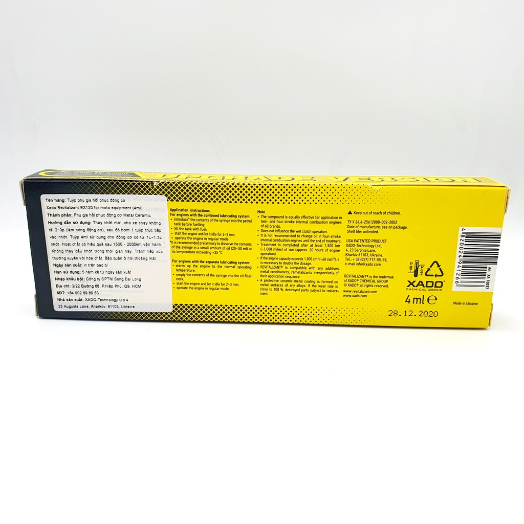 Phụ gia phục hồi động cơ Xado Revitalizant Ex120 4ML - Nhập khẩu Ukraina