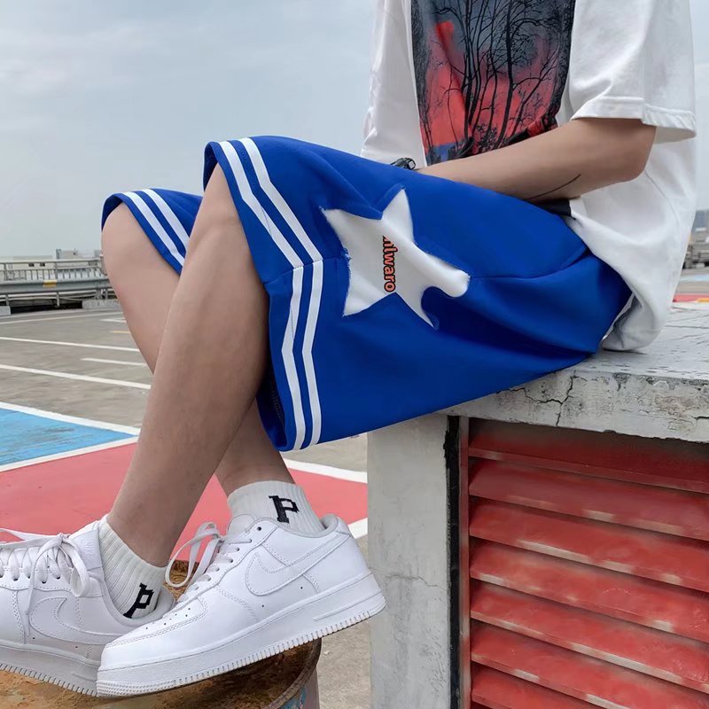 Quần Short Thể Thao Nam Thêu Hình Ngôi Sao Thời Trang Hàn Quốc