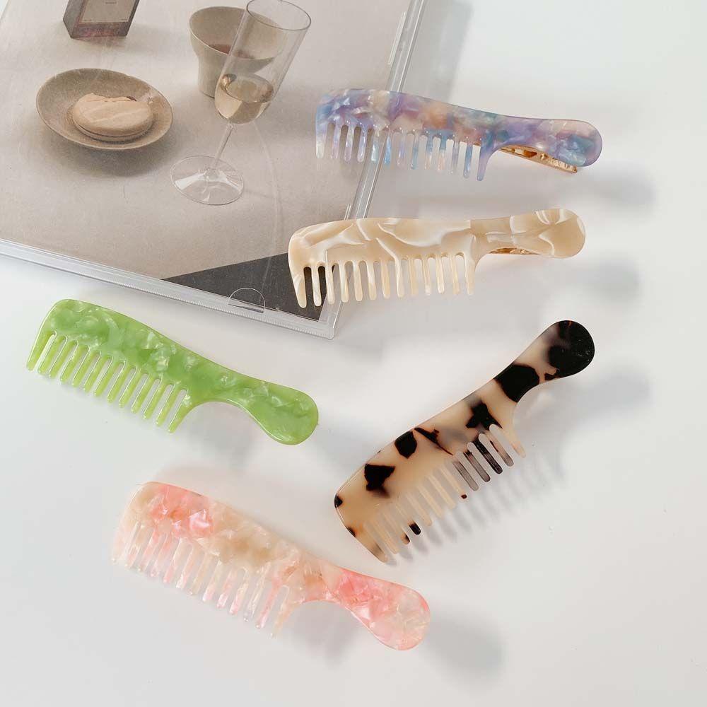 TWINKLE Kẹp Tóc Lược Nhỏ Bằng Acrylic Màu Kẹo Ngọt Thời Trang Hàn Quốc Cho Nữ