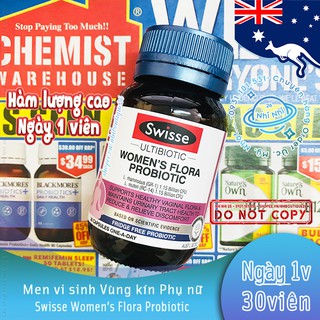 🌺CÓ BILL ÚC🌺 Men vi sinh phụ nữ Swisse Women's Flora Probiotic 🌺 30 viên 🌺 Chính hãng Chemist Warehouse 🌺