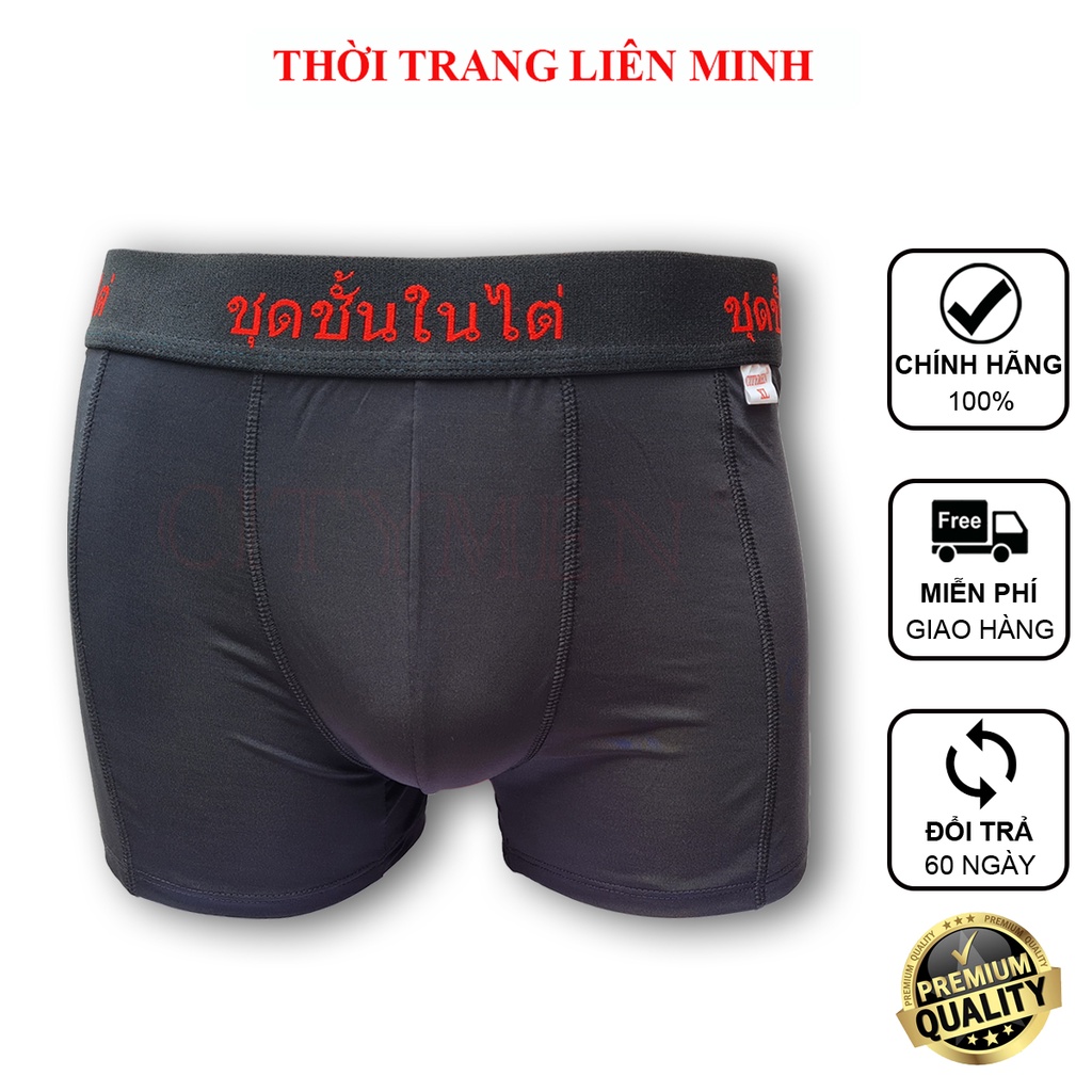 Quần lót nam boxer lưng Thái thun lạnh 4 chiều cao cấp co dãn tốt quần xì đồ lót sịp đùi