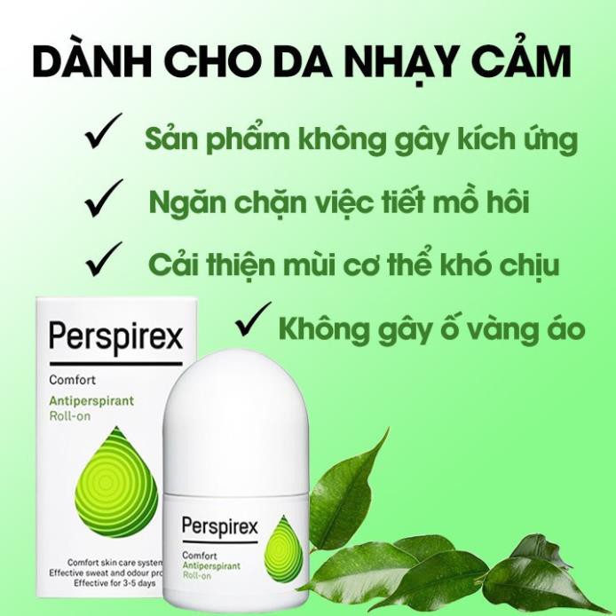 Lăn khử mùi Perspirex Antiperspirant Roll-On hỗ trợ đặc trị mùi hiệu quả 20ml