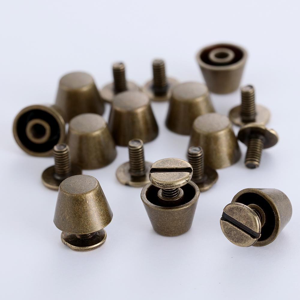 Set 10 Đinh Tán Đầu Tròn 10 / 12mm Bằng Kim Loại Chuyên Dụng May Quần Áo / Túi / Giày Da DIY