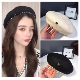 MŨ NỒI BERET DẠ MỀM CAO CẤP ĐÍNH NGỌC TIỂU THƯ SANG CHẢNH (VIDEO SHOP TỰ QUAY)