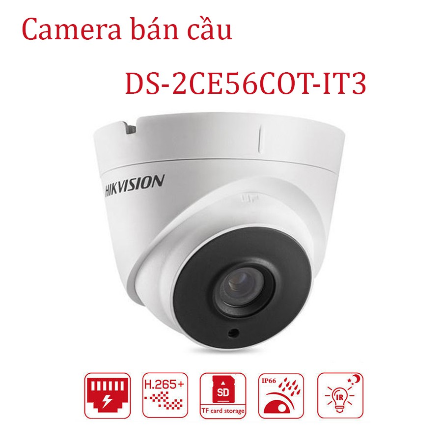 Camera Hikvision HD-TVI bán cầu 720P (DS-2CE56C0T-IT3)