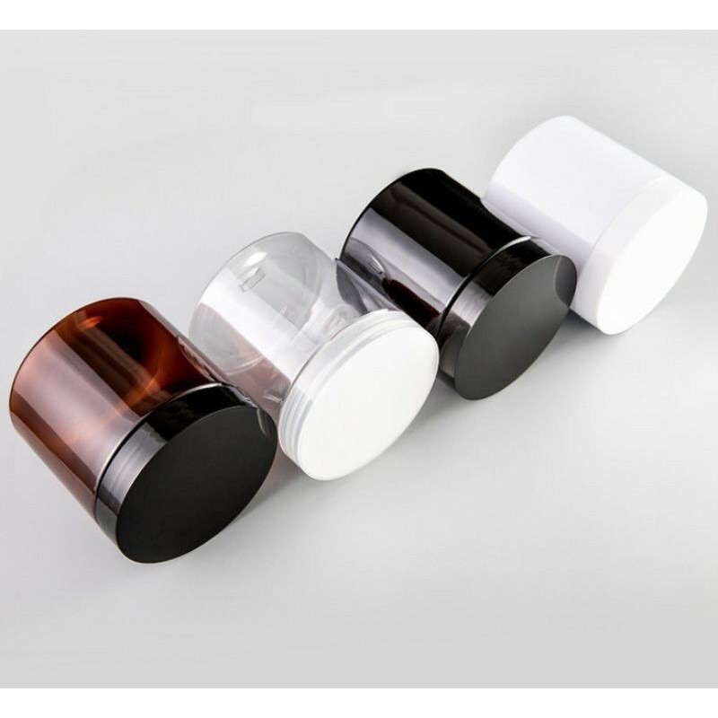 Hủ nhựa chiết mỹ phẩm Đủ Size - Hủ nhựa trong suốt/ hủ nâu 50gr/ 100gr/ 200gr/ 250gr/ 300gr/ 500gr nắp Đen, nhôm,trong