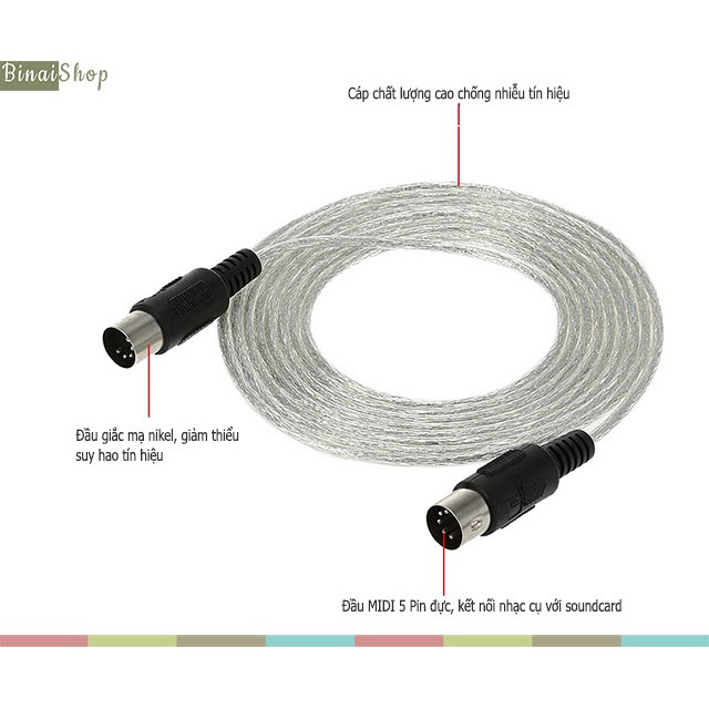Cáp Âm Thanh MIDI To MIDI 1.5m