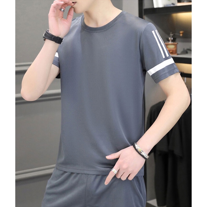 Bộ Đồ Thể Thao Hai Món Vải Lụa Lạnh Nhanh Khô Thời Trang Mùa Hè Cho Nam