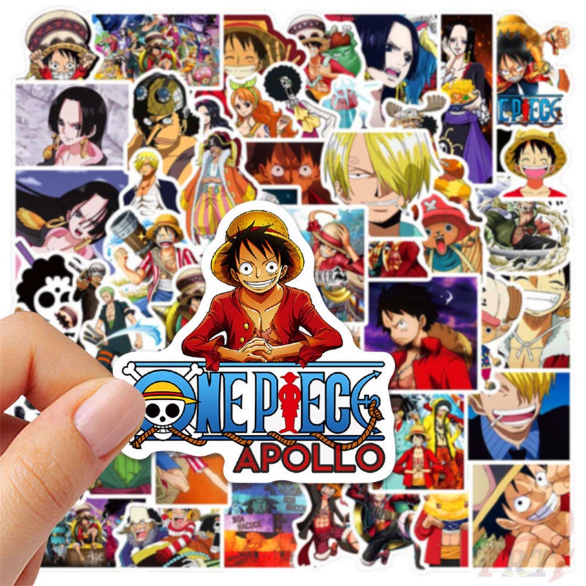 Set 100 miếng dán trang trí in hình nhân vật trong One Piece độc đáo