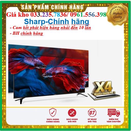 Smart Tivi Sharp 4K 70 Inch 4T-C70AL1X < Chính hãng BH:24 tháng tại nhà toàn quốc >- Mới Chính Hãng 100%