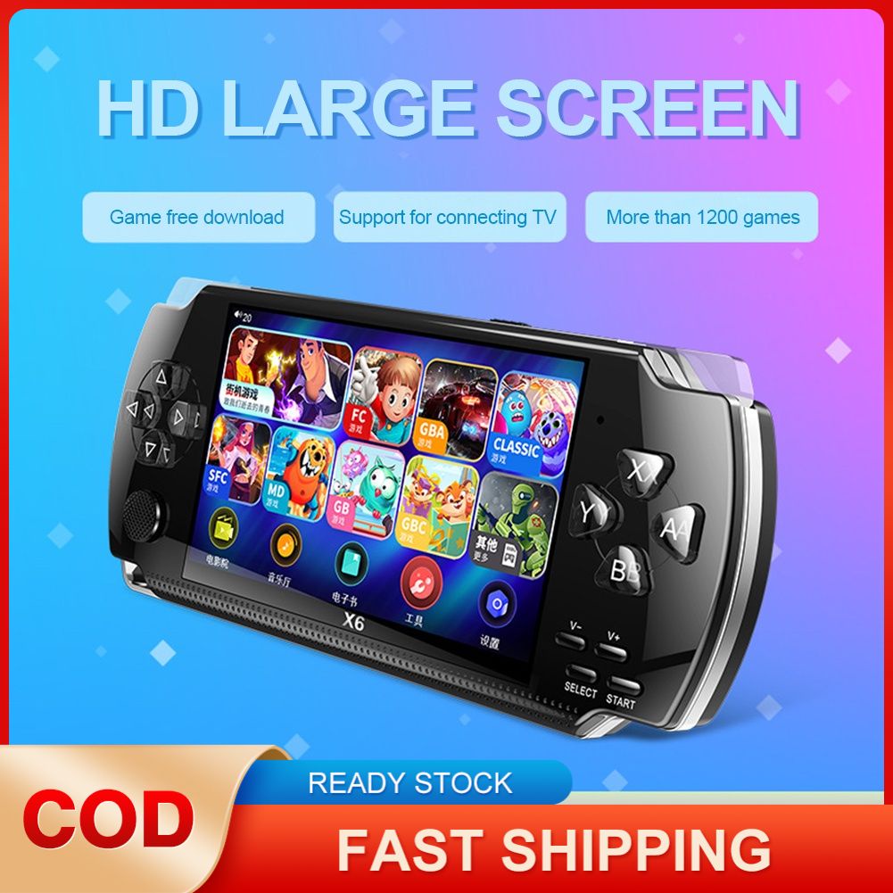 4.0 Inch 8GB Chơi Game Cầm Tay Xây Dựng Trong 1500 Trận Cho Nhiều Mô Phỏng X6 Retro Video Máy Chơi Game Mp3/Mp4/Ebook Truyền Hình Ra Xách Tay Người Chơi Thiết Bị
