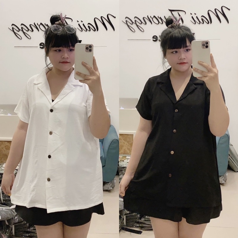 Áo Sơ Mi Cổ Vest Maii Thươngg Bigsize
