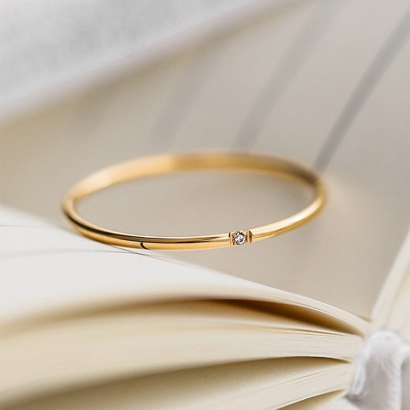 Nhẫn đính đá zircon siêu nhẹ không phai màu phong cách nhật hàn sang trọng cho nữ