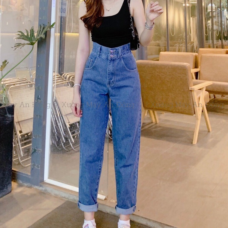 Quần jean baggy nữ /quần bò baggy nữ quần jeans nữ cạp cao