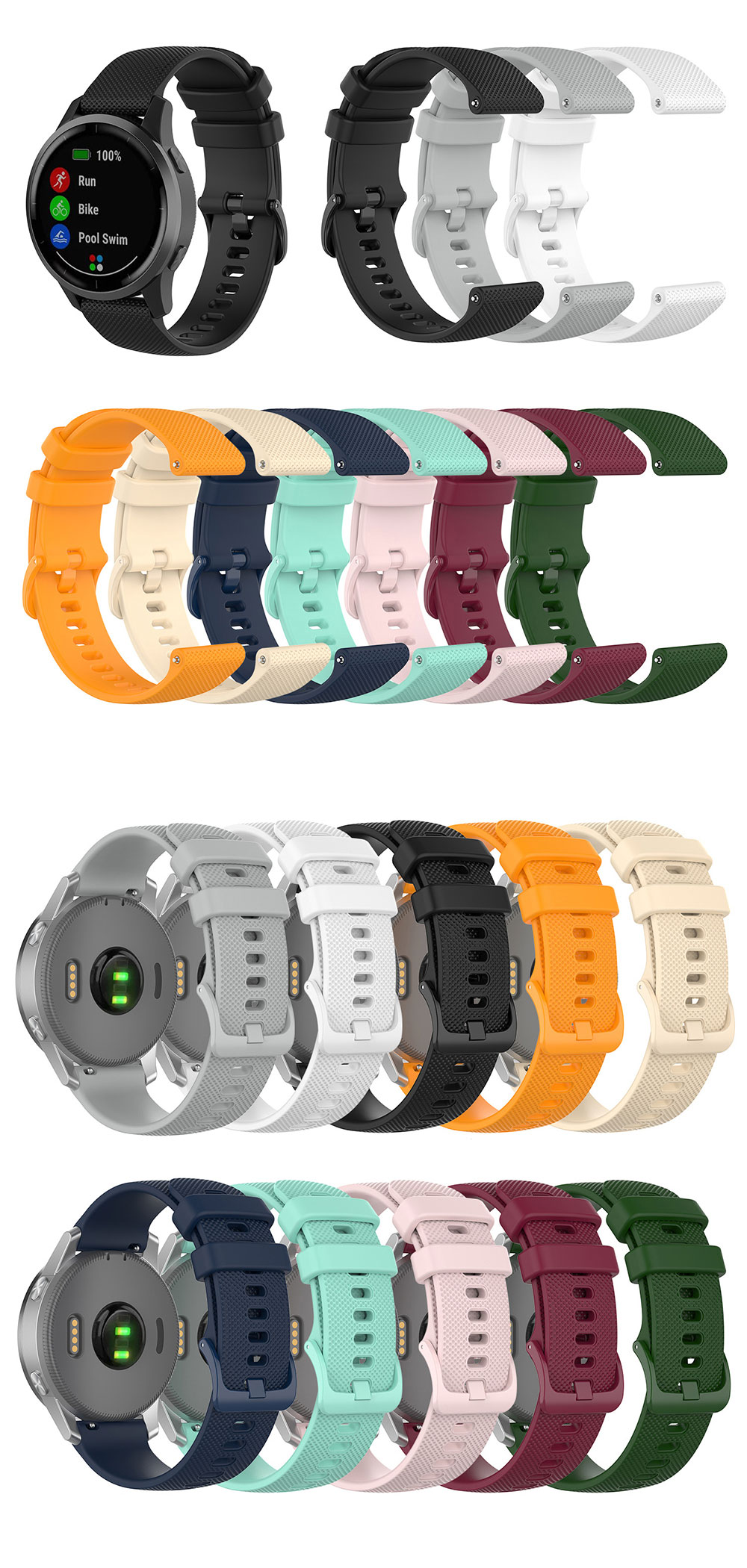 AMAZFIT Dây Đeo Tay 22mm 20mm 18mm Garmin Vivoactive 3 4 4s Vivomove Hr