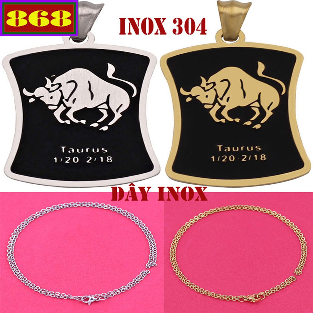 Vòng cổ inox cung Kim Ngưu VITCKNT - 12 cung Hoàng đạo
