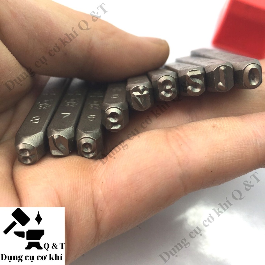 Bộ đục số , Bộ đóng số trên kim loại đóng khung xe máy YC602 xuôi 4mm 5mm 6mm