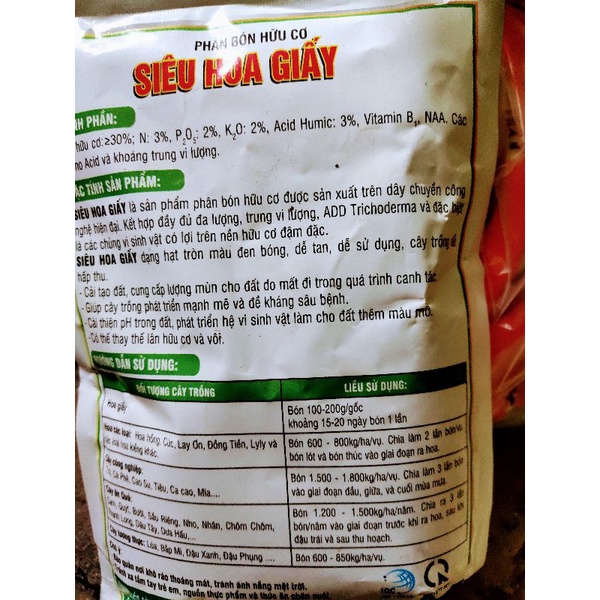 Phân bón hữu cơ chuyên dùng cho hoa giấy