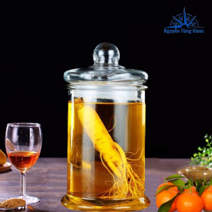 BÌNH NGÂM RƯỢU THỦY TINH TRỤ TRƠN 5 LÍT