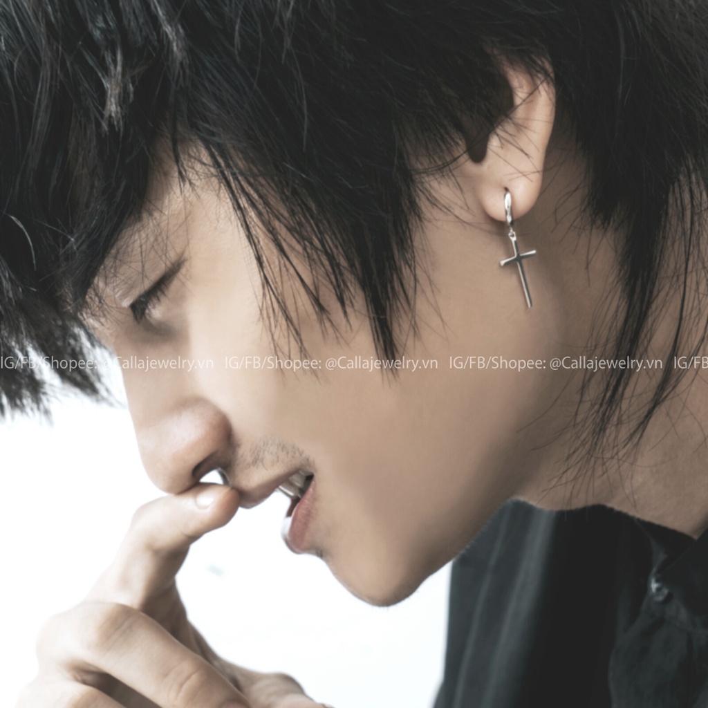 Khuyên tai bạc Crucifix - CALLA JEWELRY | E032