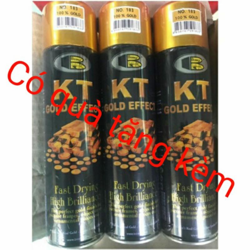 Sơn xịt mạ vàng Gold KT (bosny - Thái) mã 183 màu vàng ta