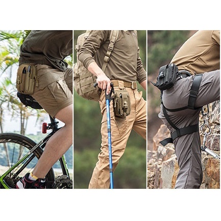 Túi đeo hông đi phượt vải 600D Oxford dày dặn chống thấm, túi đeo thắt lưng