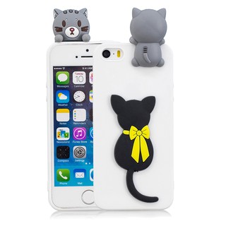 Ốp điện thoại silicone họa tiết con vật hoạt hình dễ thương cho iPhone 5/5s/SE