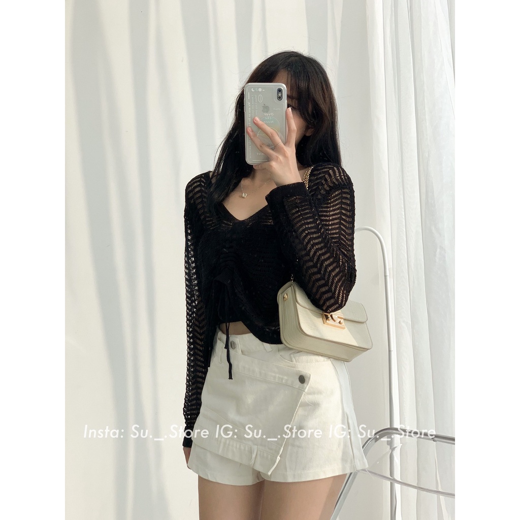 Quần sooc kaki giả váy vạt chéo Q429 SUSTORE