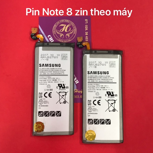 Pin samsung Note 8 zin kí hiệu trên pin EB-BN950ABA