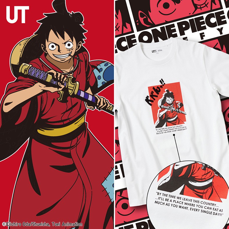 Uniqlo Áo Thun Tay Ngắn In Hình anime one piece Dành Cho Nam Và Nữ