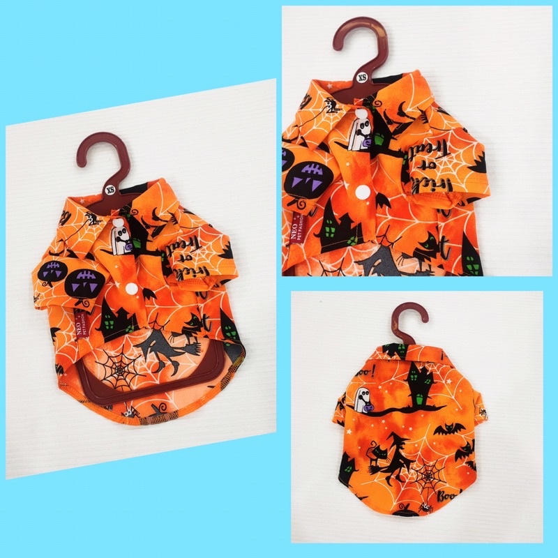 Áo sơ mi hoạ tiết Halloween thời trang dành cho thú cưng, Đầm Halloween dành cho chó mèo LaLi Petfashion