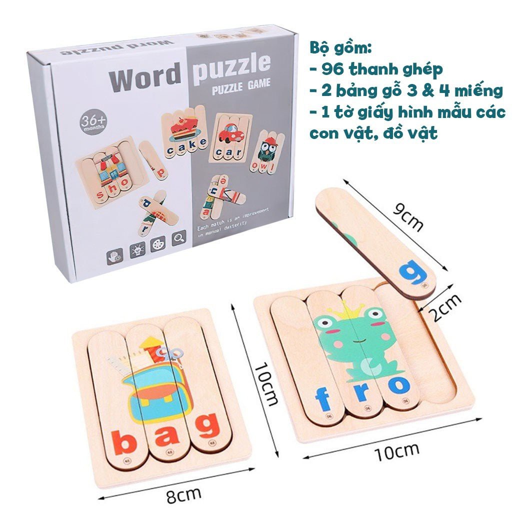 Ghép hình gỗ hình que kem 2 mặt cho trẻ em thông minh Đồ chơi gỗ Montessori giúp bé sáng tạo và phát triển trí tuệ