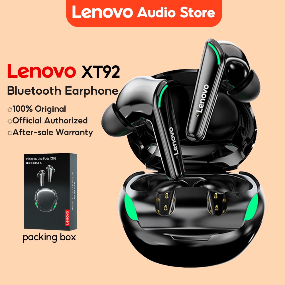 Tai nghe chơi game Lenovo XT92 TWS bluetooth 5.1 không dây kèm micro 3d