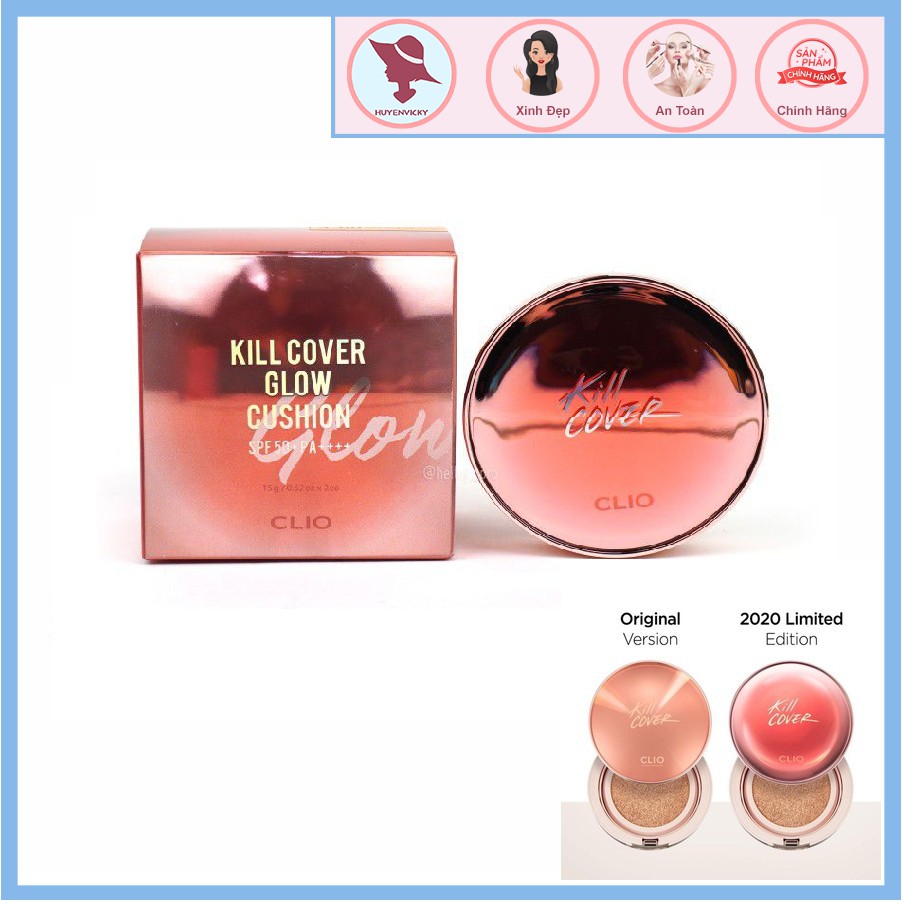 (MẪU MỚI LIMITED) PHẤN NƯỚC CLIO KILL COVER GLOW CUSHION SPF50+ PA+++( tặng lõi)